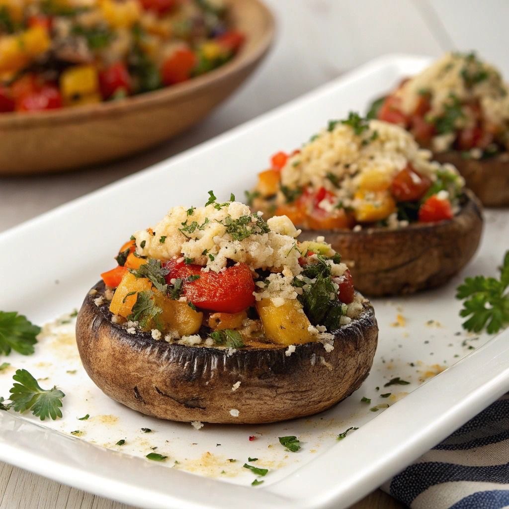 Stuffed Portobello Mushroom with Quinoa (Vegan, GF)