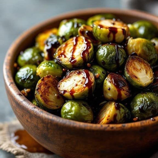 Roasted Brussels Sprouts with Balsamic Glaze (GF, VG)