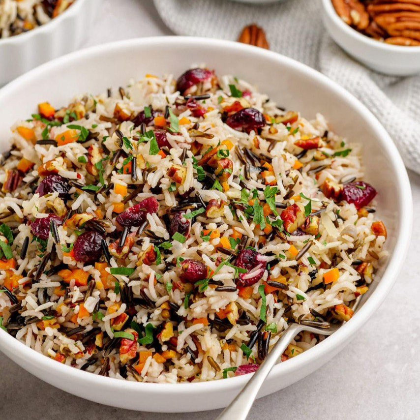 Wild Rice Pilaf with Cranberries & Herbs (GF, VG)