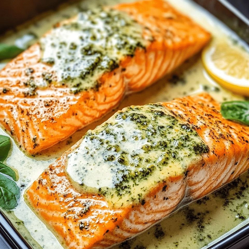 Baked Salmon with Pesto Sauce (GF)