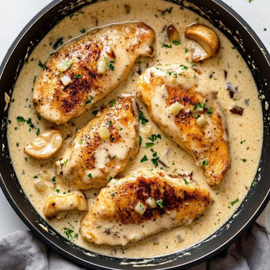 Stuffed Chicken Breast with Cheese & Mushroom Sauce