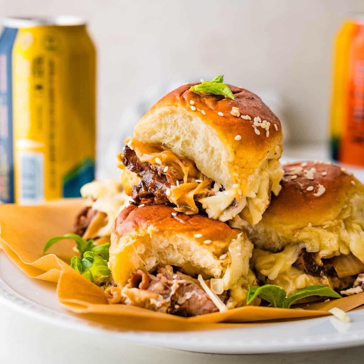 Mini Roast Beef Sliders with Horseradish & Coleslaw
