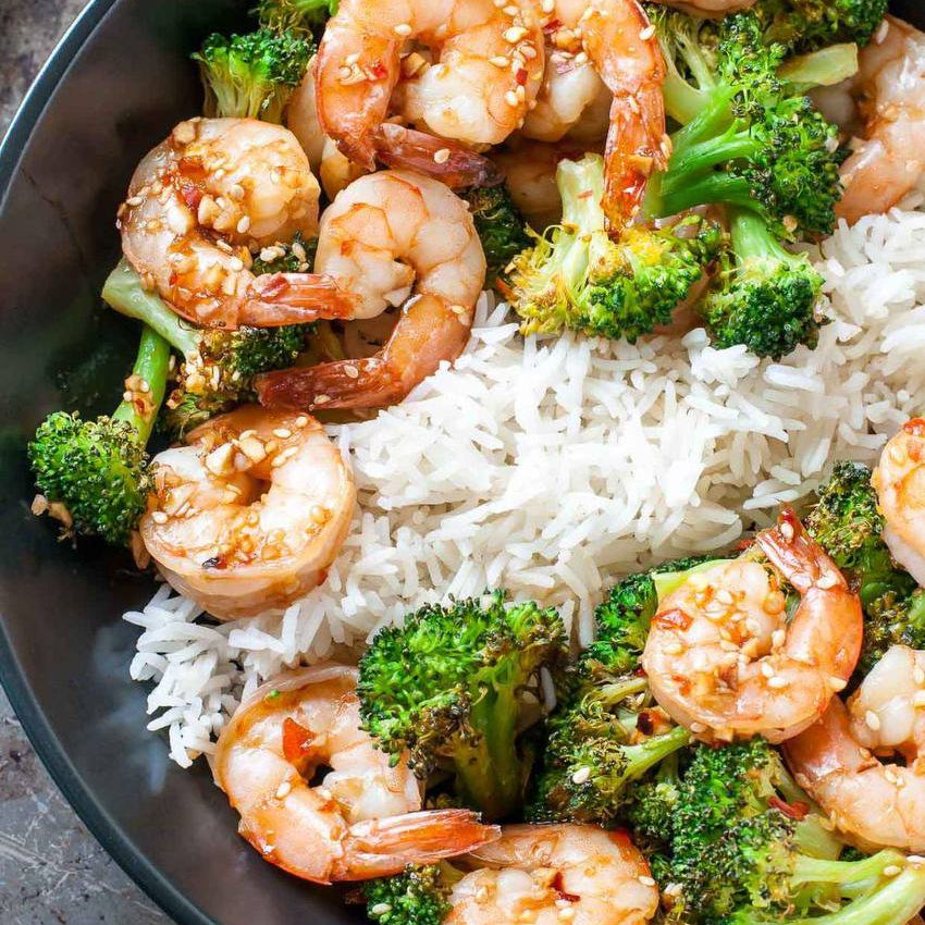 Garlic Shrimp Bowl (Seafood, Gluten-Free)